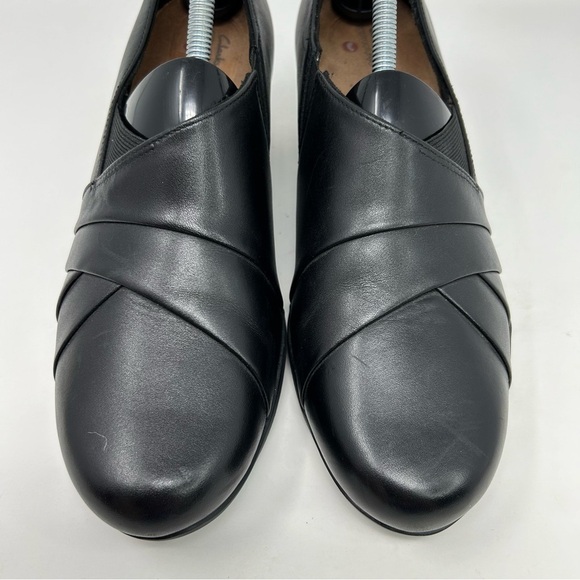 Clarks Unstructured Black Leather Slip-On Comfort Loafers Size 11 Casual Comfort - Picture 5 of 15